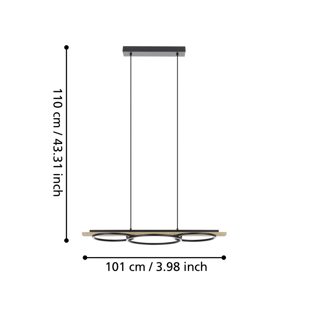 Pendellampe Boyal LED – mit Holzoptik Eglo 9008606327218