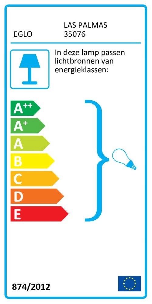 Deckenventilatorlampe Las Palmas E27 132cm weiß Eglo 9002759350765