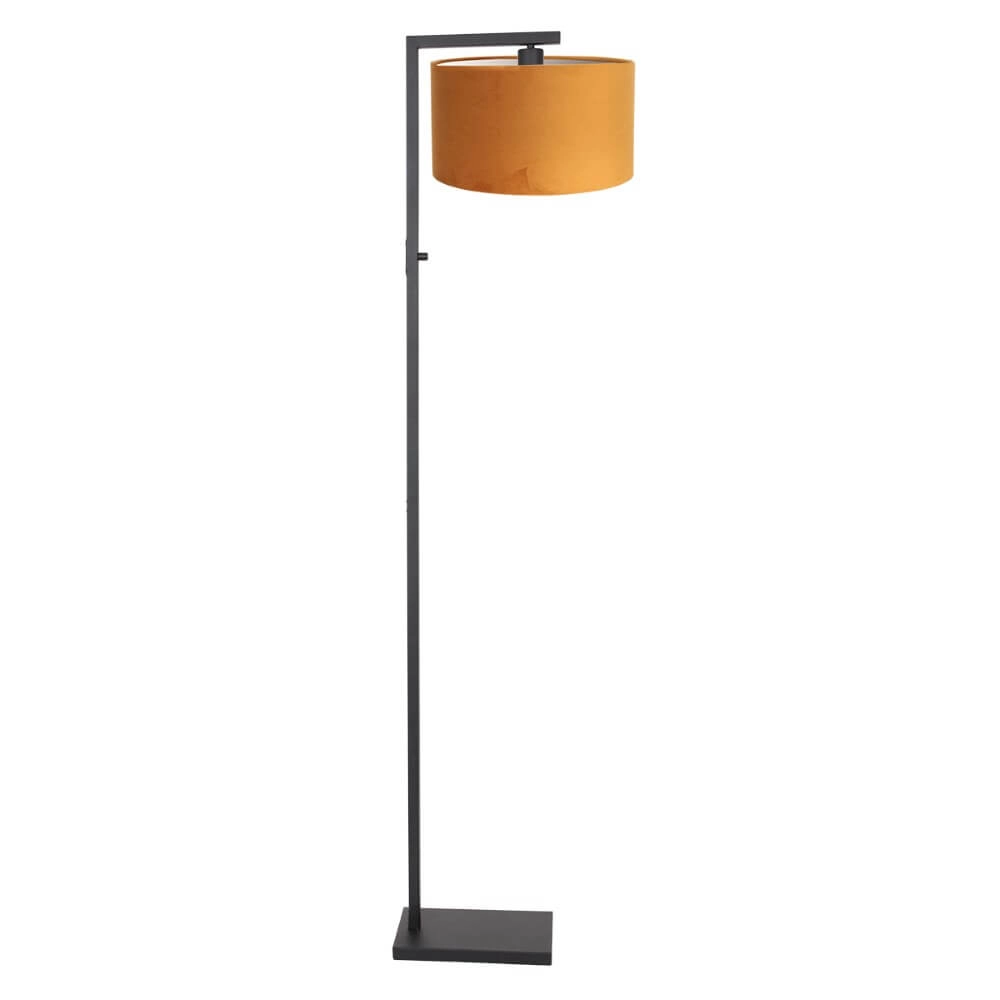 Stehtischlampe Stanger mit goldenem Samt