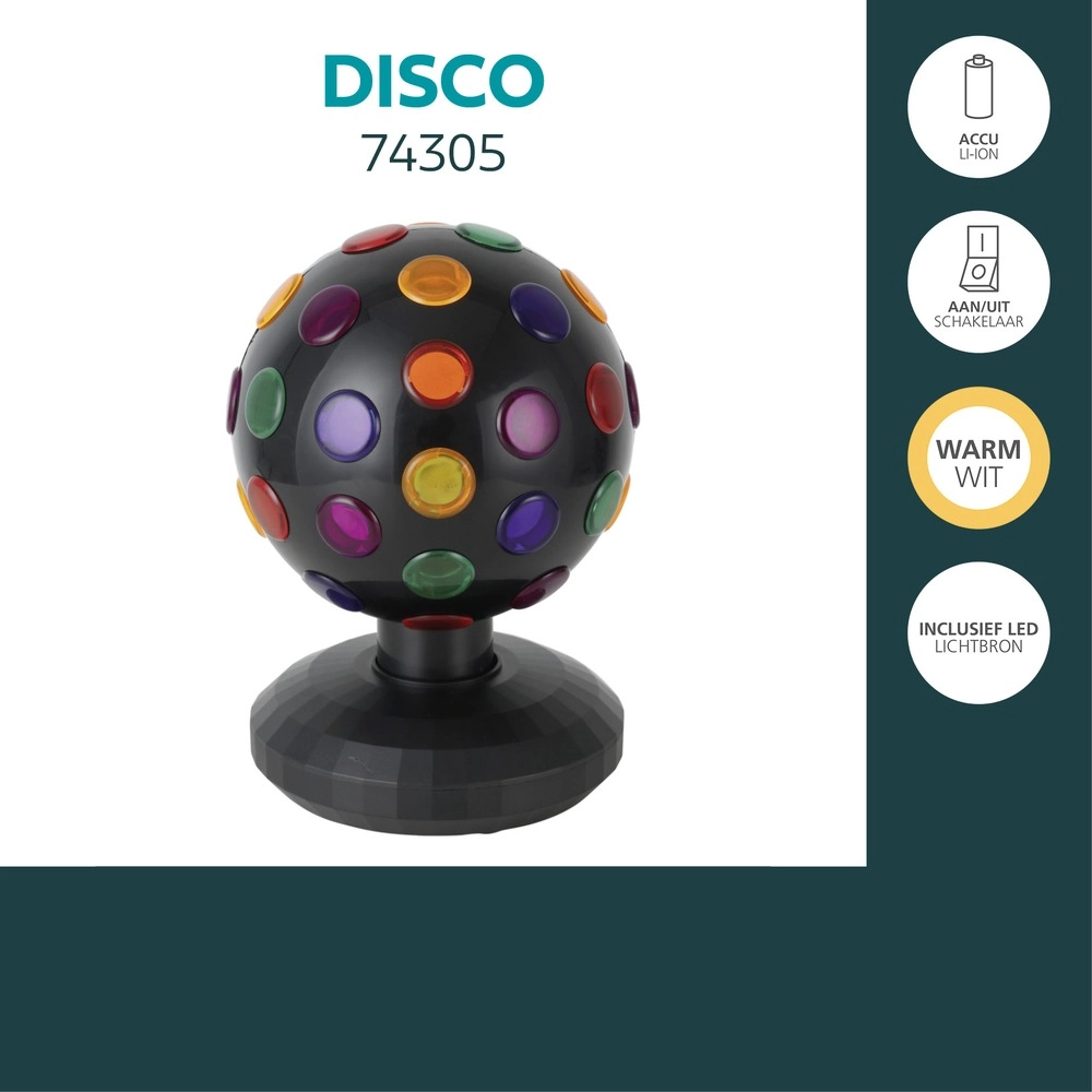 Tischlampe Disco Kugel Schwarz Eglo 9002759743055