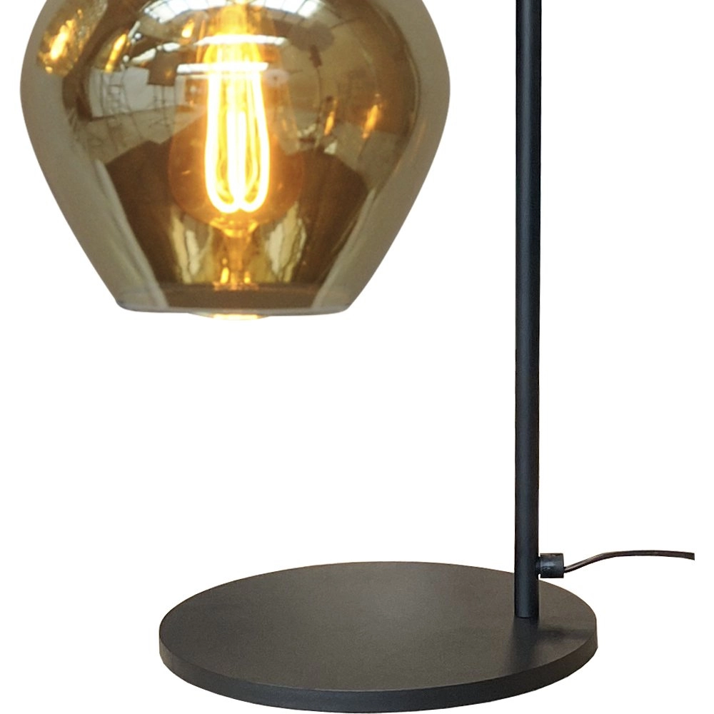 Schwarze Tischlampe Bounty mit Blackline-Glas Masterlight 8718121251110