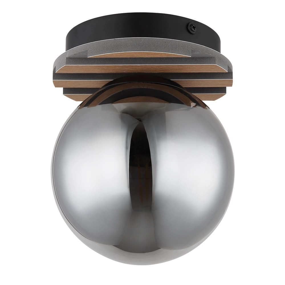 Deckenlampe Parsons Schwarz mit Holz Globo 9007371576098