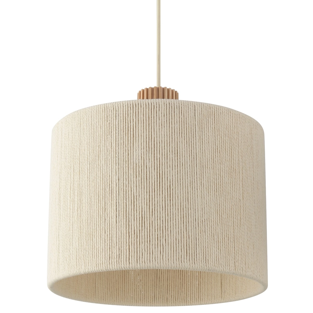 Beige Pendellampe Arlo Mit Holz-Japandi 3-Lampen Brilliant 4004353477102