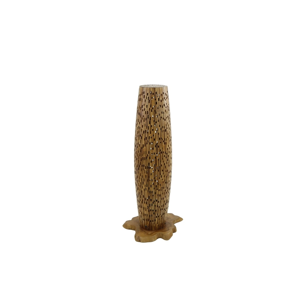 Holz-Stehlampe Bars Teak – 104 cm – Ø 40 cm Lyora 8716803512788