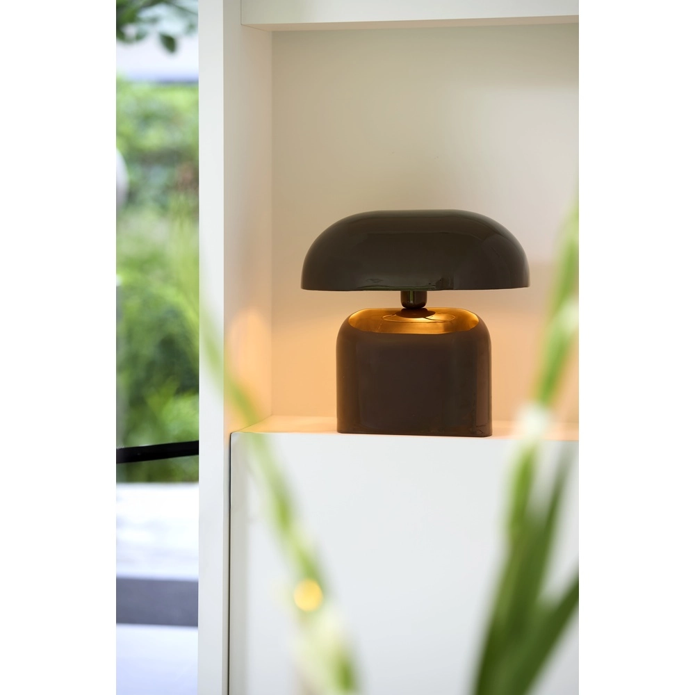 Tischlampe Todd oval – glänzend dunkelbraun Light & Living 8717807818944