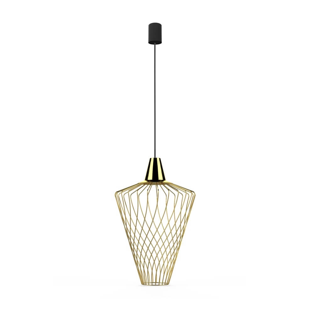 Ø 30cm Drahtlampe Wave Gold Lyora 5903139885799
