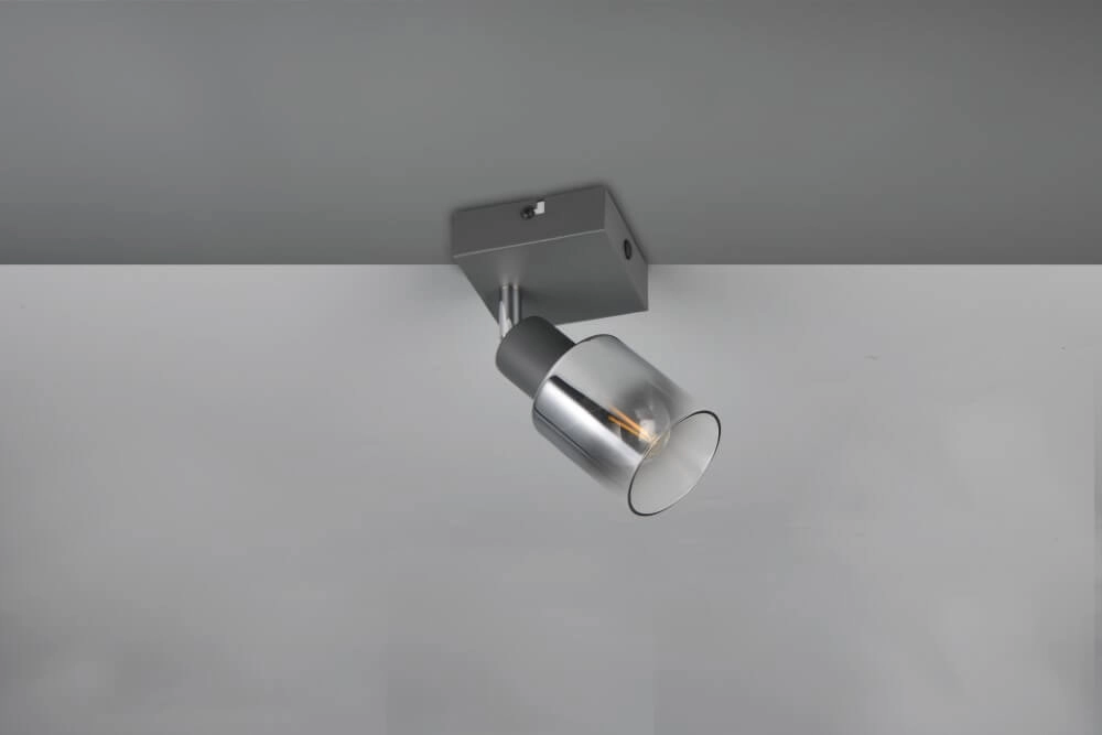 Schwarze Wandlampe Cadiz mit Rauchglas Trio 4017807615753