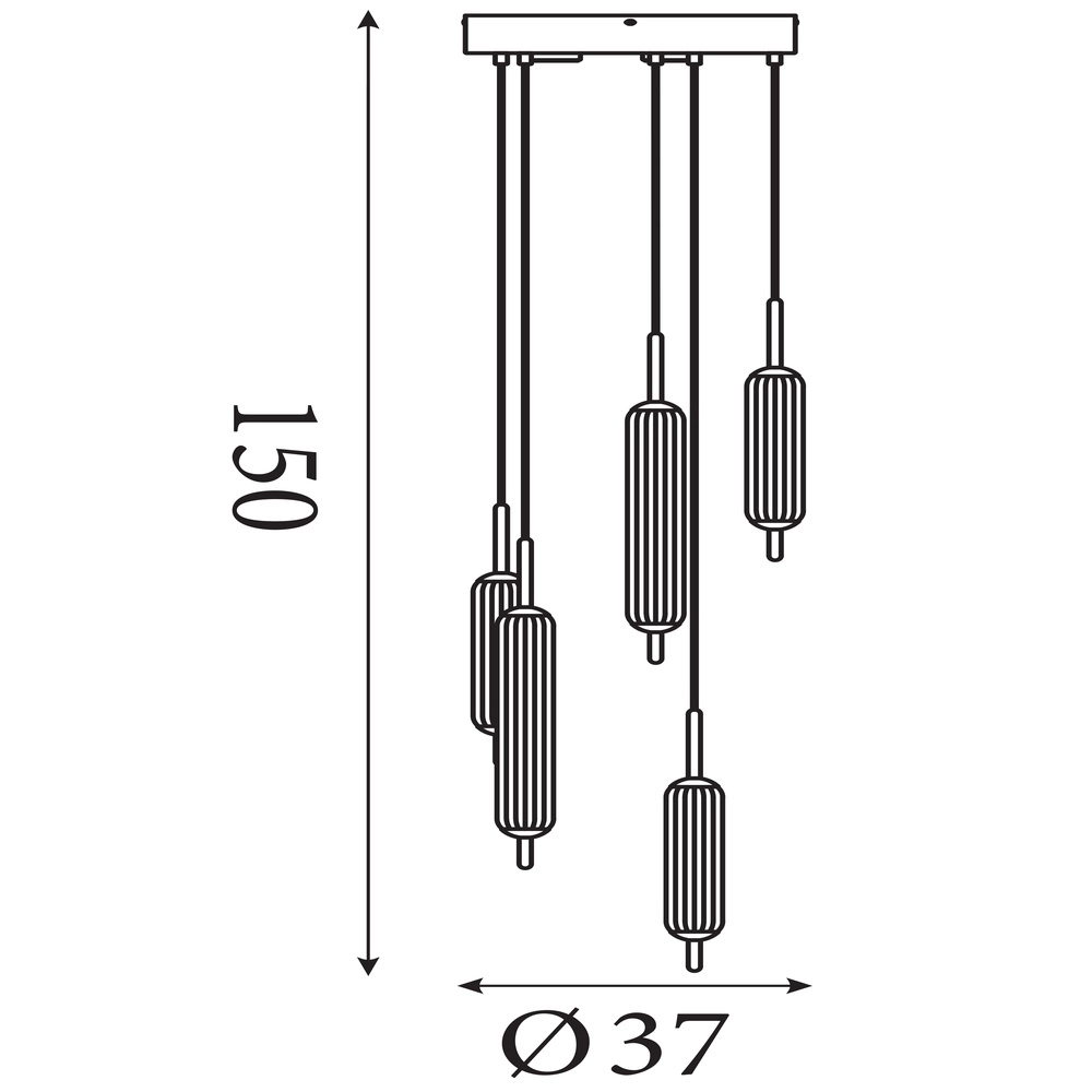 Einzigartige Pendelleuchte Cattail 5-flammiges Bubble-Glas Searchlight 5053423301259