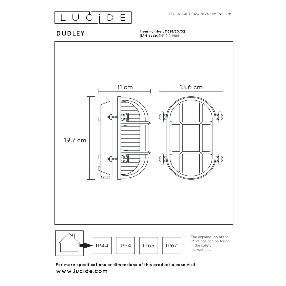 Bullseye-Wandlampe Dudley IP54 Gold Lucide 5411212114884