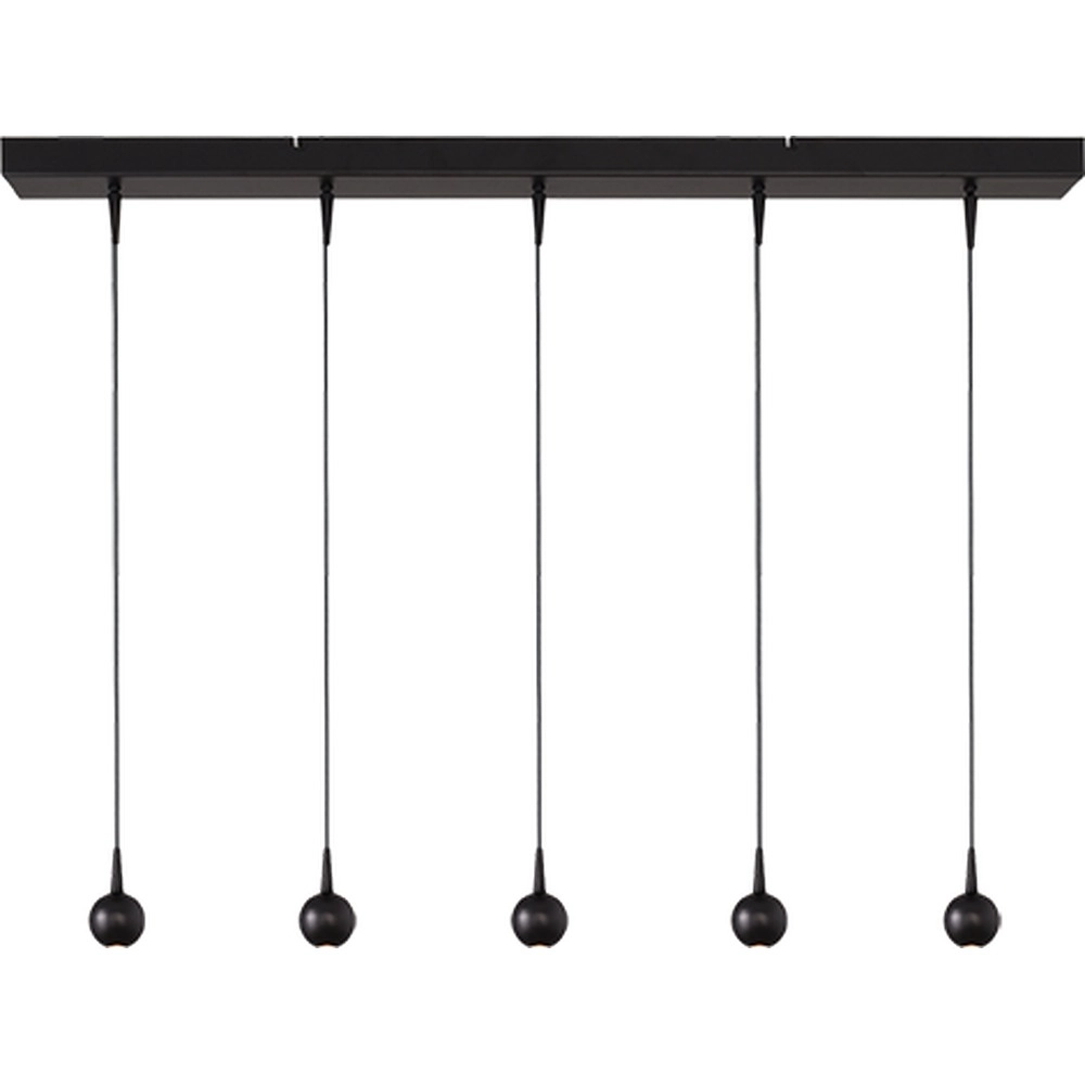 5-Licht Pendellampe Talana schwarz Ø 6cm DTW