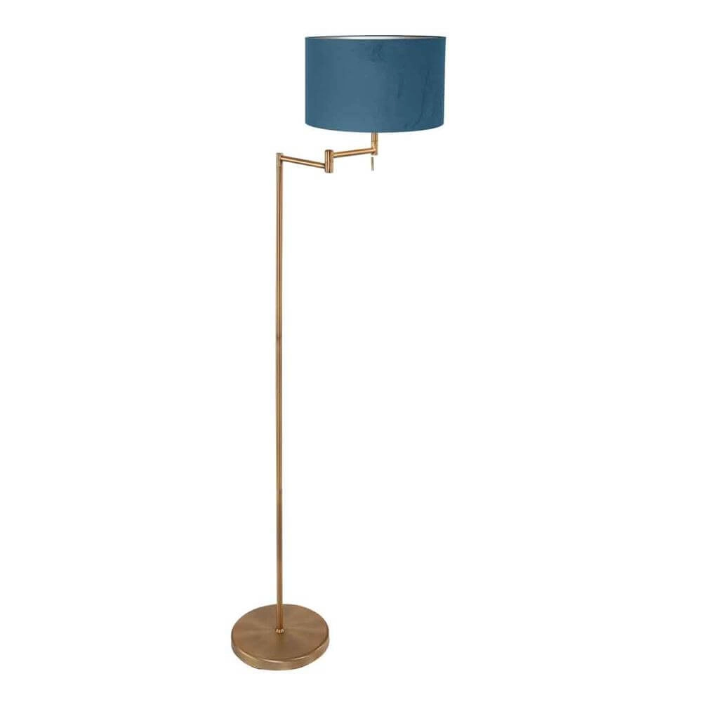 Stehlampe Bella Bronze mit blauer Kappe