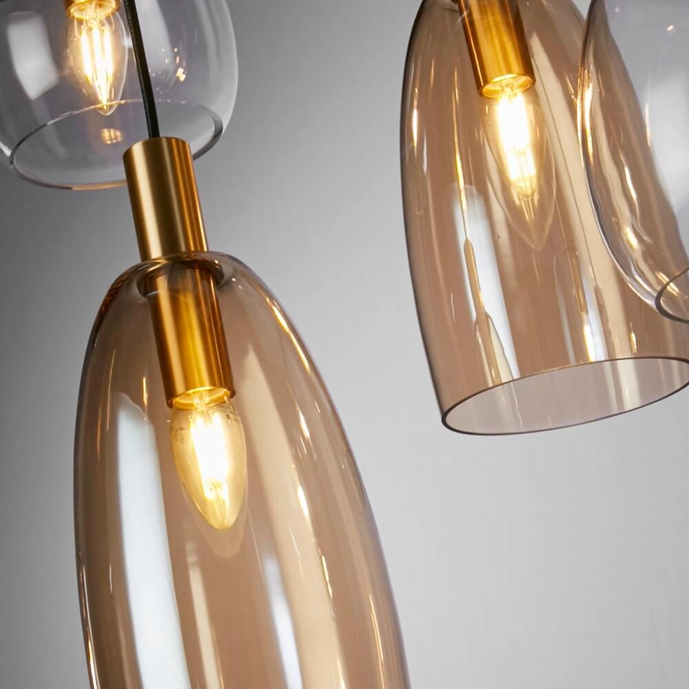 Hängelampe mit 8 Leuchten Divine mehrere Glasfarben Searchlight 5053423250663
