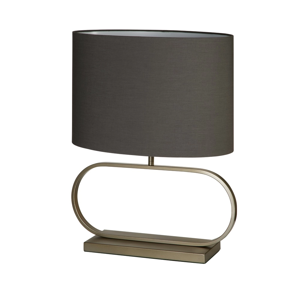 Tischlampe Sleek Bronze mit grauer Kappe