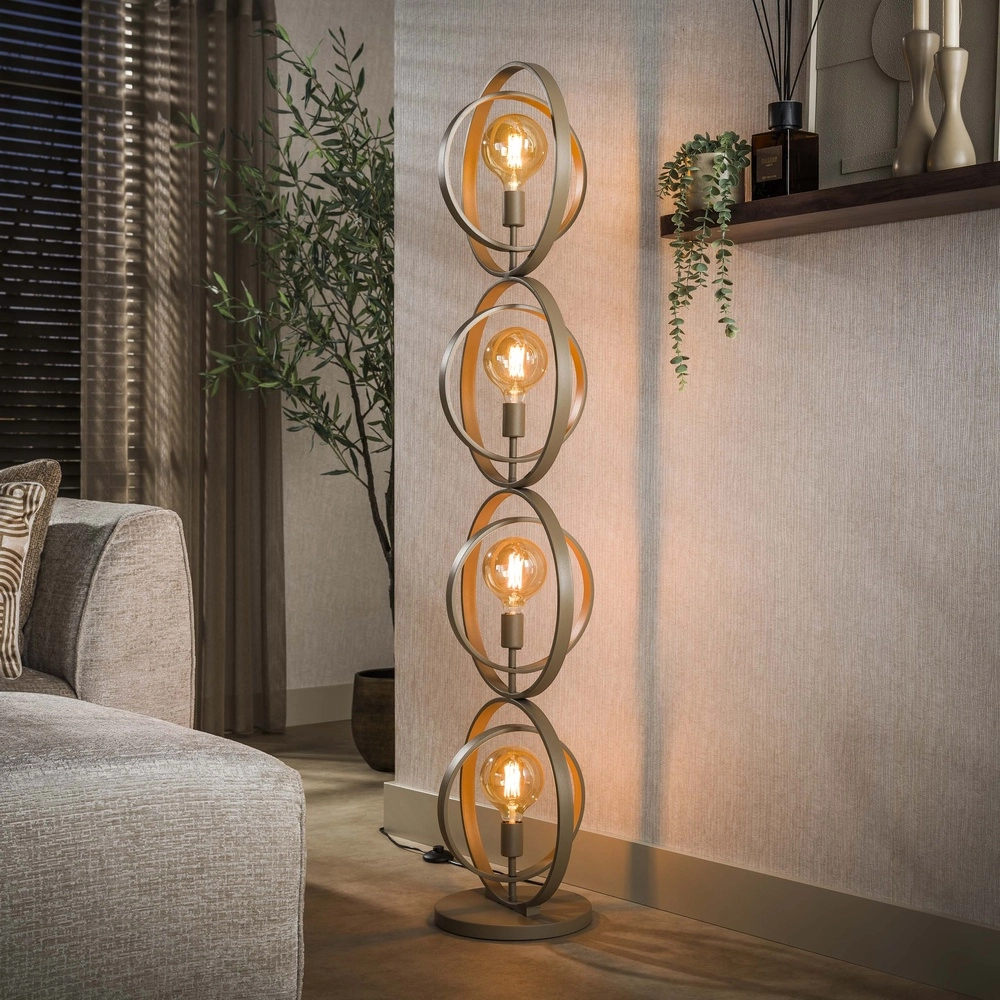 4-Licht Sand-Bodenlampe Turn E27 - Ø 40cm Lyora 8716803513099