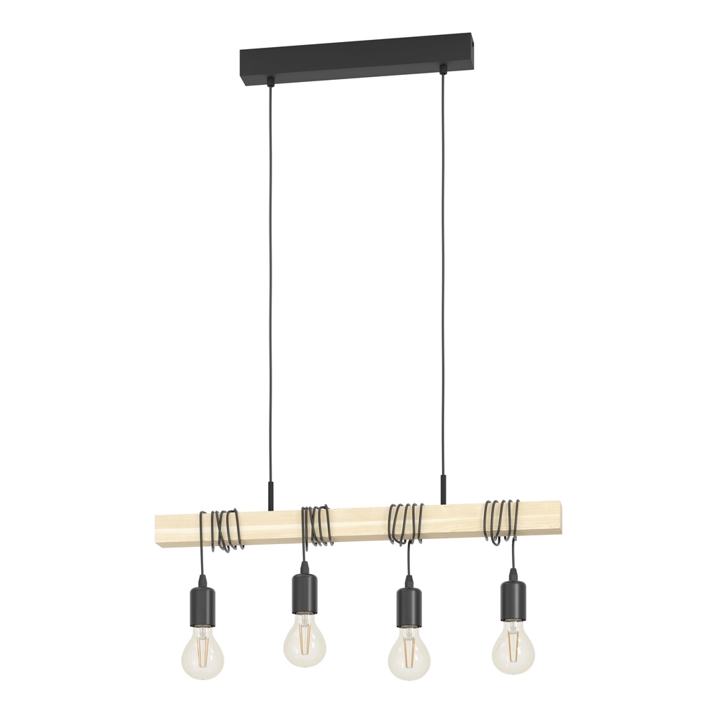 Pendellampe Townshend Holzoptik – 4x E27