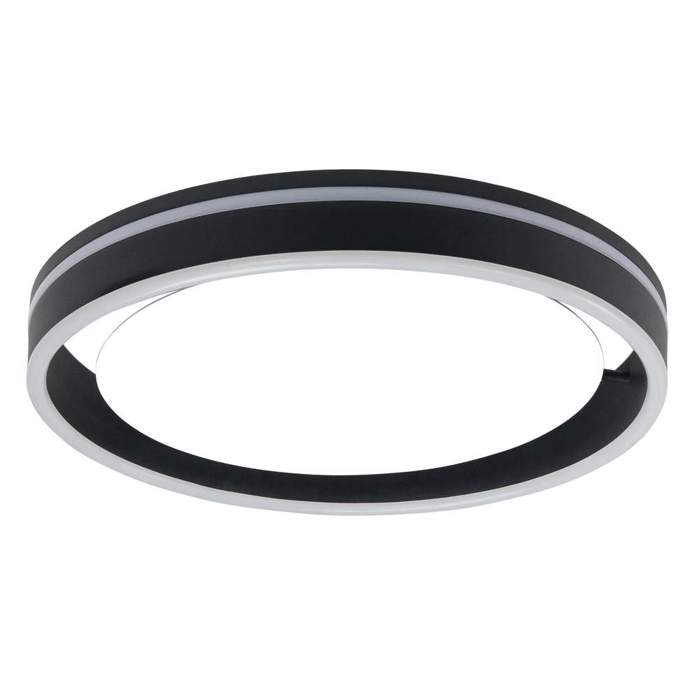 Schwarze Deckenleuchte Double round Ø 40cm