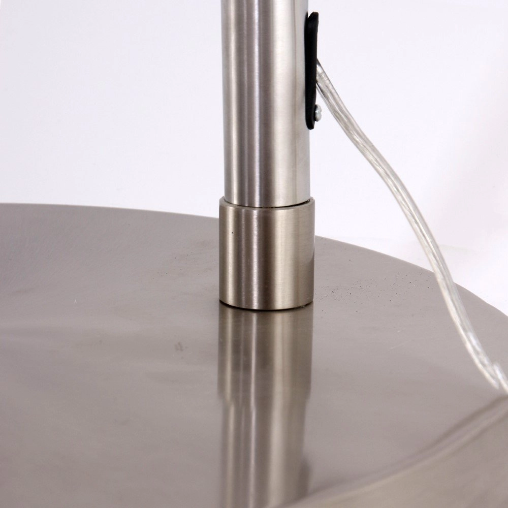 Bogenlampe Stresa Edelstahl mit weißem Lampenschirm Steinhauer 8712746092882