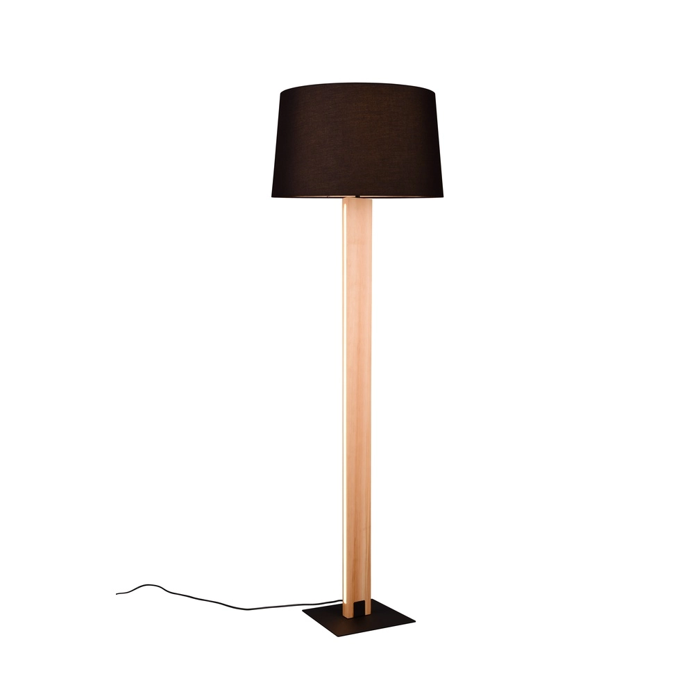 Stehlampe Rahul Design schwarz mit Holz