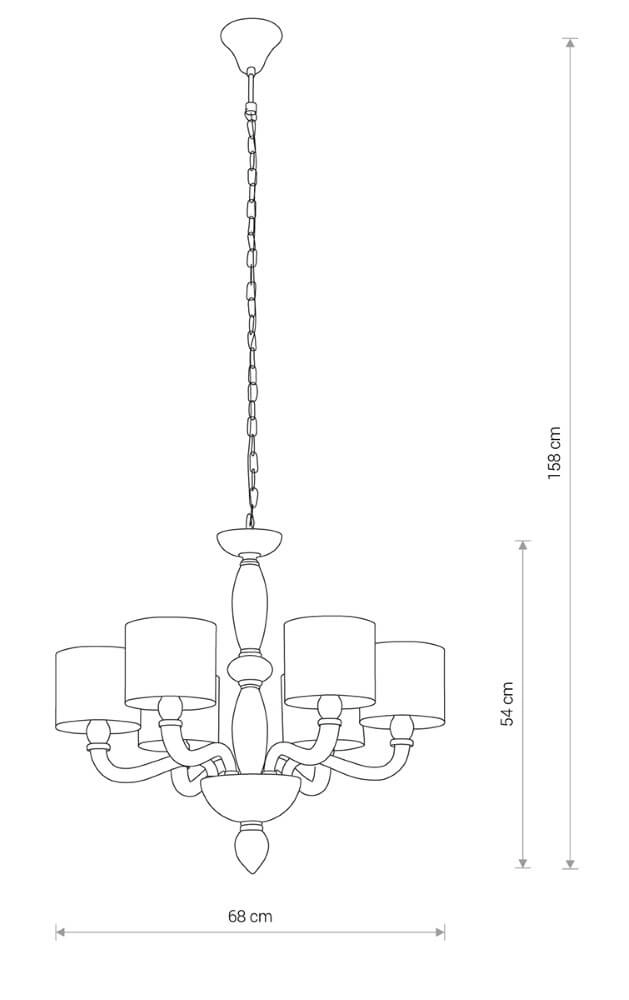 Weißer Kronleuchter Newport Ø 68cm Lyora 5903139815697