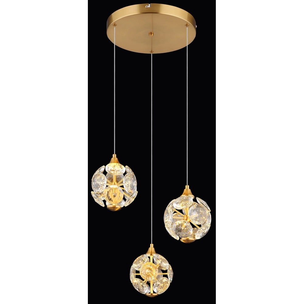 3-Licht Pendellampe Virina gold Ø 65 cm Globo 9007371449620