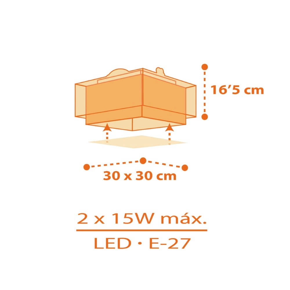 Quadratische Deckenlampe Dinos Dalber 8420406003337