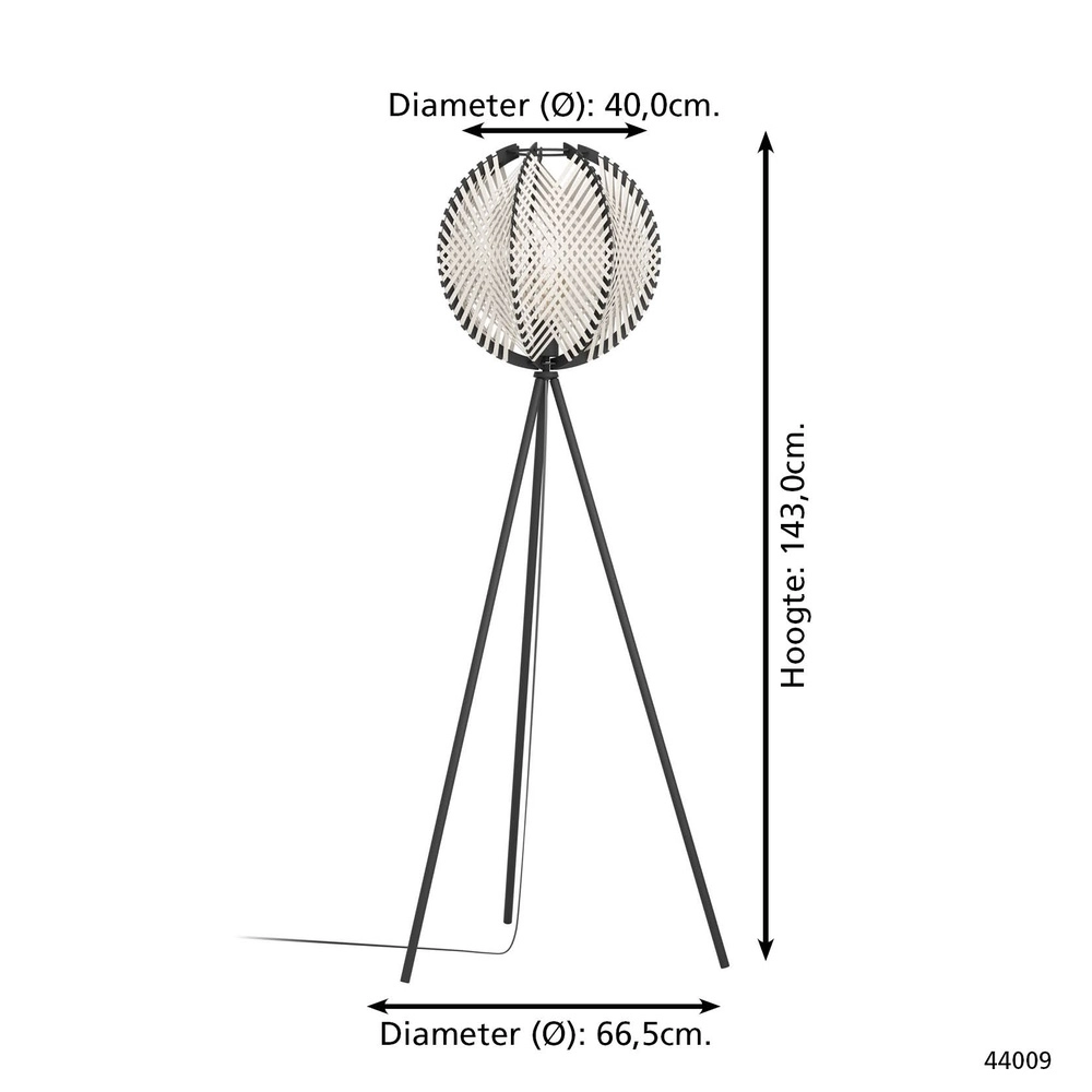 Stehlampe Waverton Schwarz mit cremefarbenem Textil Eglo 9002759440091
