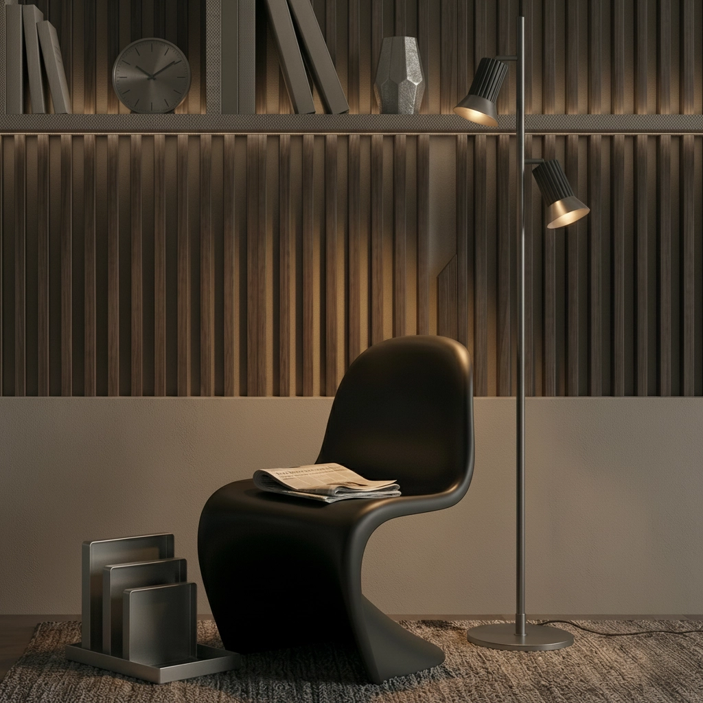 Design-Stehleuchte Luvia schwarz mit bronze