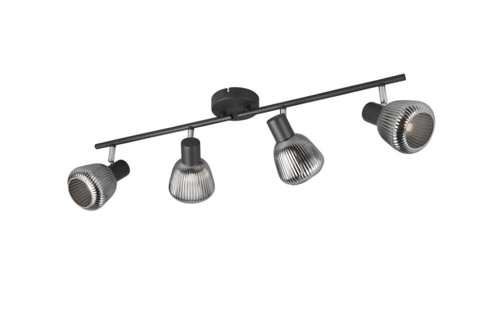 4-flammige Deckenleuchte Tarifa mit geripptem Glas Trio 4017807615852