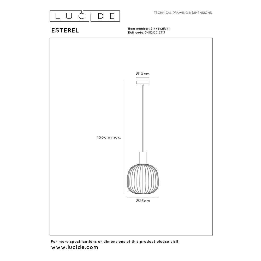 Pendellampe Ø 25 cm Esterel sandbrauner Mini GU10 Lucide 5411212212313