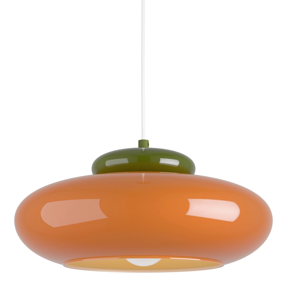 Design-Pendellampe Berardelli Orange mit grünem Ø 32 cm