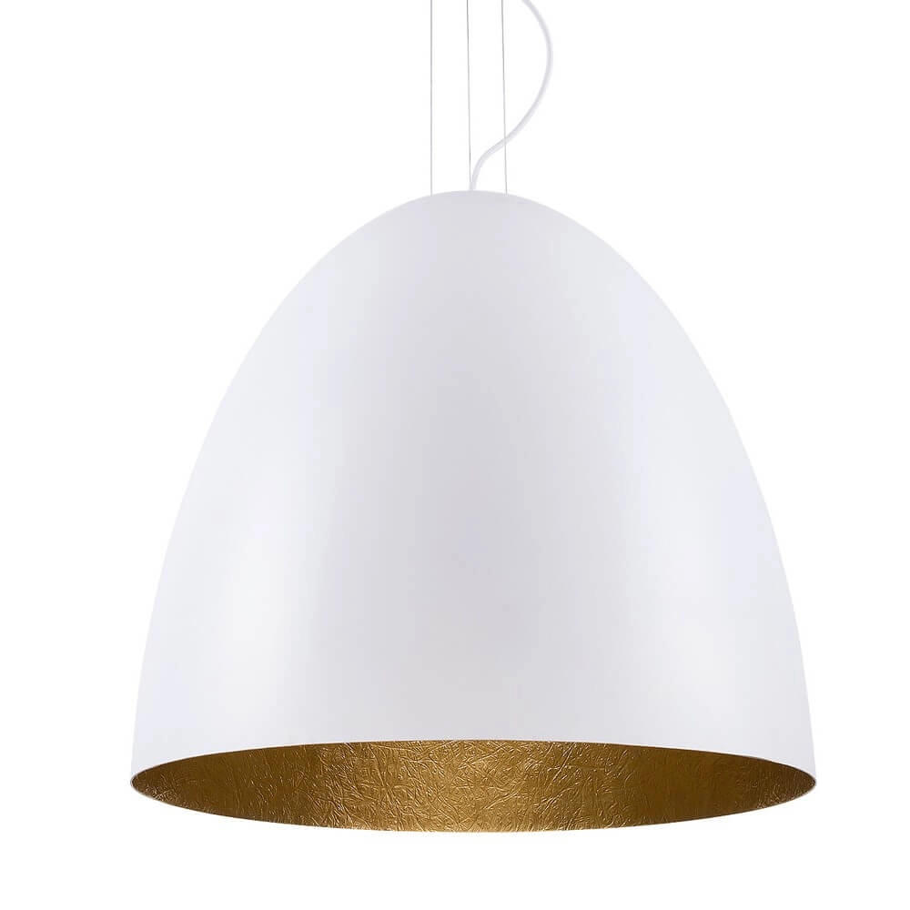 Weiße Hängelampe Egg L Ø 55cm