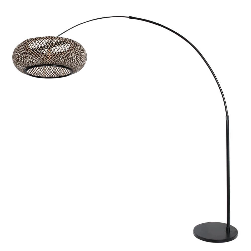Rattan-Bogenlampe Sparkled Schwarz