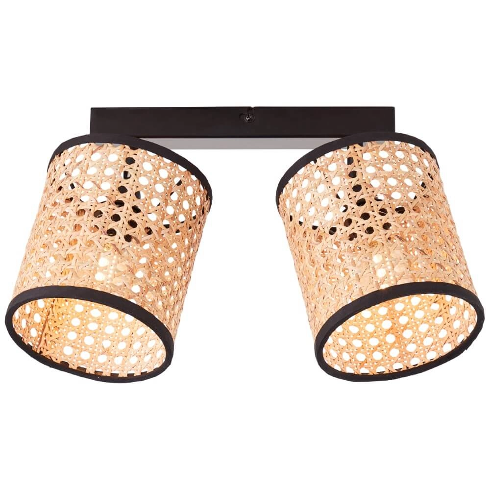 Flecken Wiley 2-helles Schwarz mit Rattan