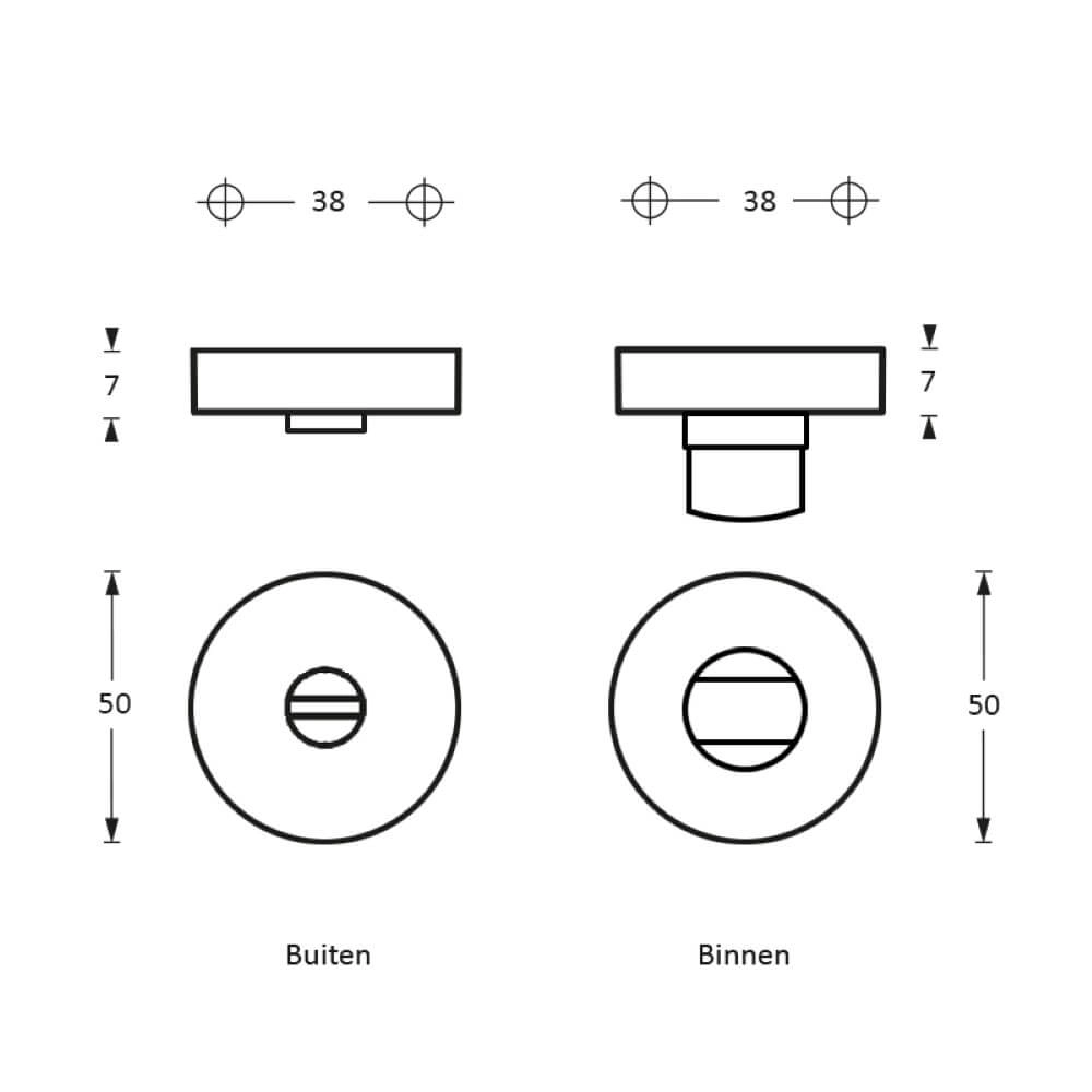 Verschluss der Toilette Tira Messing Titan PVD Intersteel 8714186149546