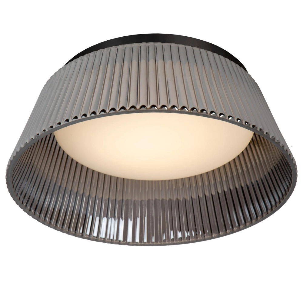 Deckenlampe Vixi Schwarz mit Rauchglas Lucide 5411212251077