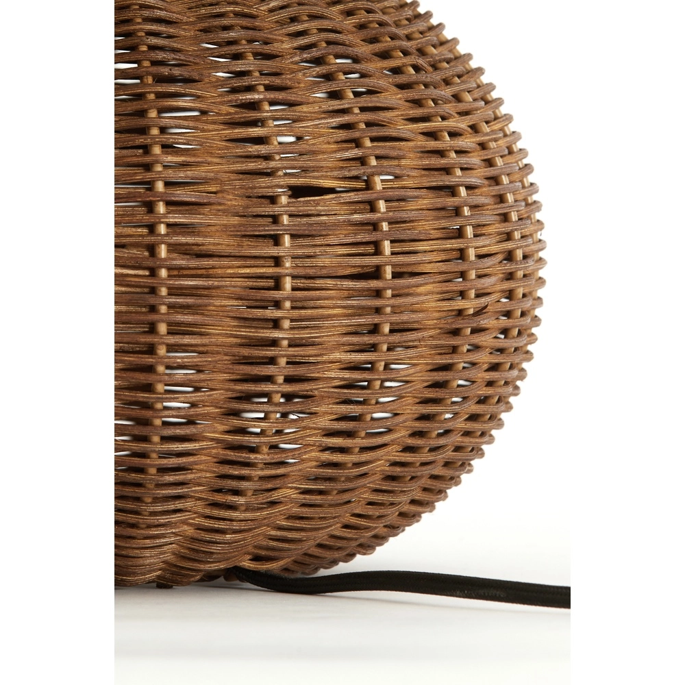 Rattan-Tischlampe Mavon Ø 27,5 cm – dunkles Rattan Light & Living 8717807820510