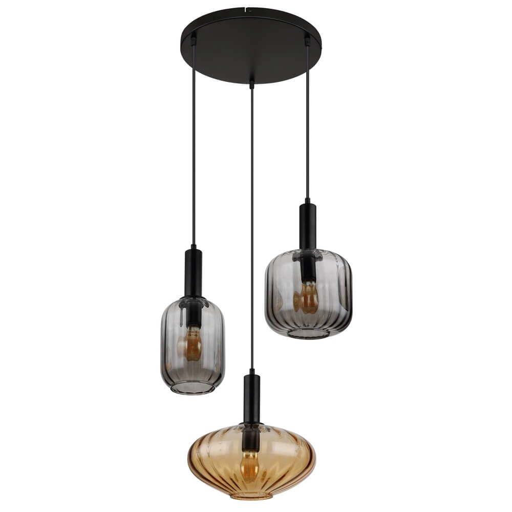 Pendelleuchte Valletta mit farbigem Glas 3-flammig Globo 9007371455867