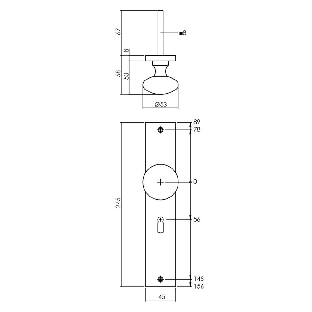 Tasten-Schutz Kurano Schlüsselloch 56mm anthrazit Intersteel 8714186559796