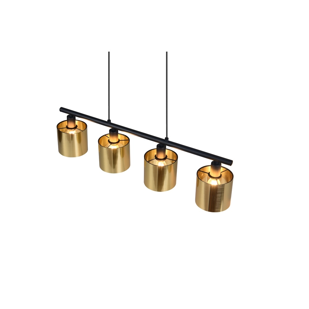 Pendelleuchte Jason schwarz mit goldenen 3-flammig Trio 4017807641165