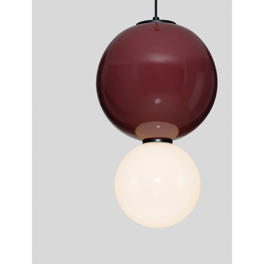 Pendelleuchte Noesis Ø 25cm burgunderrot mit weiß Lyora 5212017483621