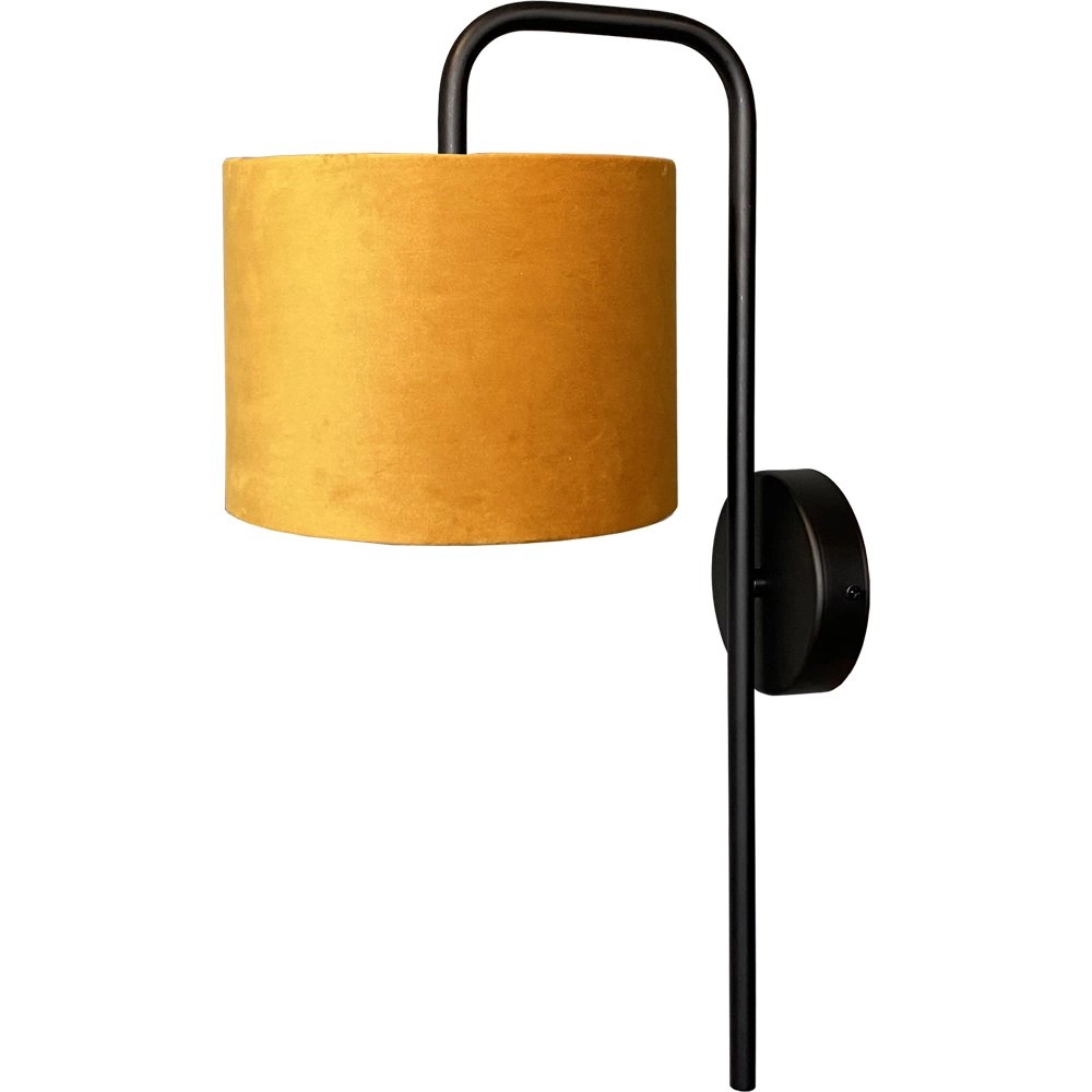 Schwarze Wandlampe Venus mit ockergelbem Lampenschirm Masterlight 8718121251226