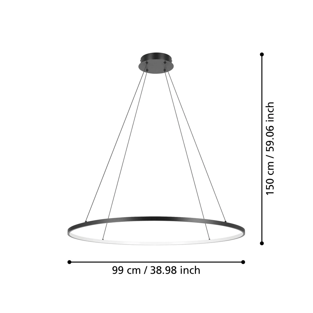 XL LED-Pendellicht Parruta Ø 99cm – schwarz Eglo 9008606315697