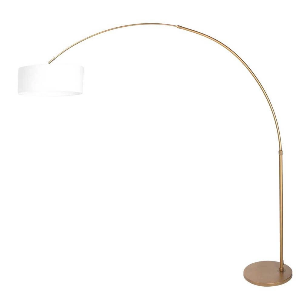 Bogenlampe Sparkled Light Bronze mit grobem weißem Schirm Ø 45cm Steinhauer 8712746179859