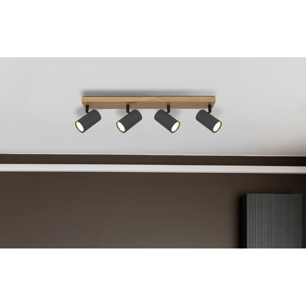 Deckenlampe 4-Licht Robby Holz Globo 9007371439539