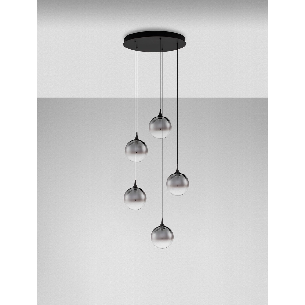 Pendelleuchte Orenda rundes 5-flammiges Rauchglas Lyora 5212017477644