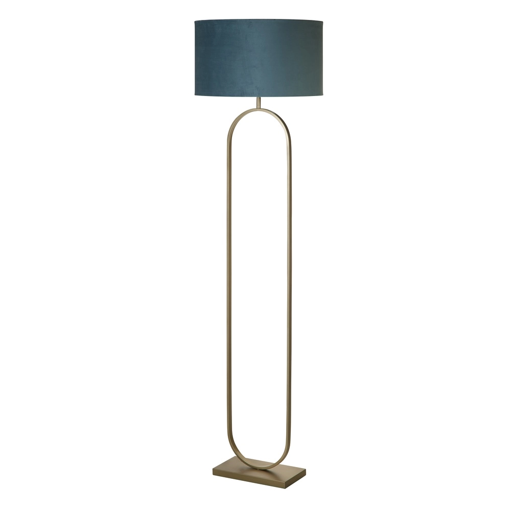 Stehlampe Modish Bronze mit grün-blauer Kappe Searchlight 5053423307671