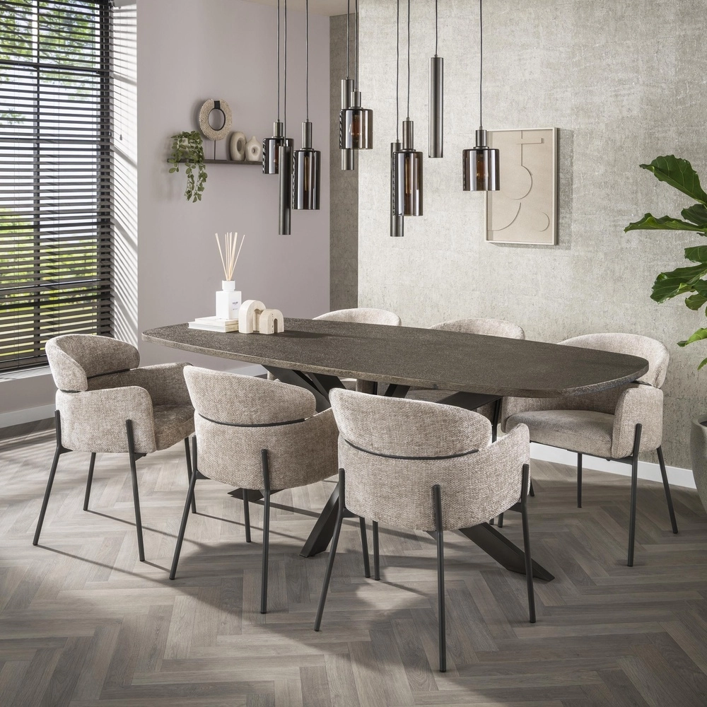 Esstisch-Pendellampe Sepiora Sienabraun – dunkles Glas – mit Anhängern Lyora 8716803513464