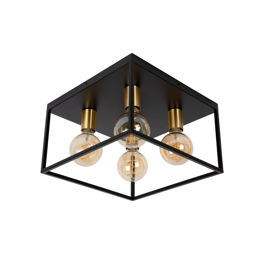 Deckenlampe Ruben Schwarz: 36 cm quadratisch