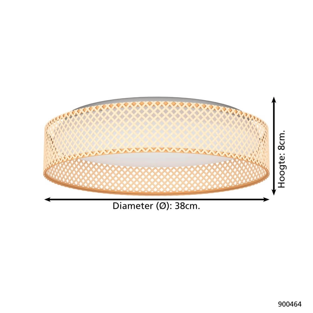 Deckenleuchte aus Rattan Luppineria Ø 38cm Eglo 9008606244034