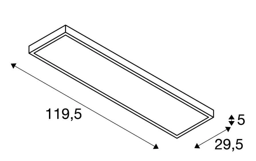 LED-Lampe Panel 45W - 3000k - 120 cm grau SLV 4024163232449